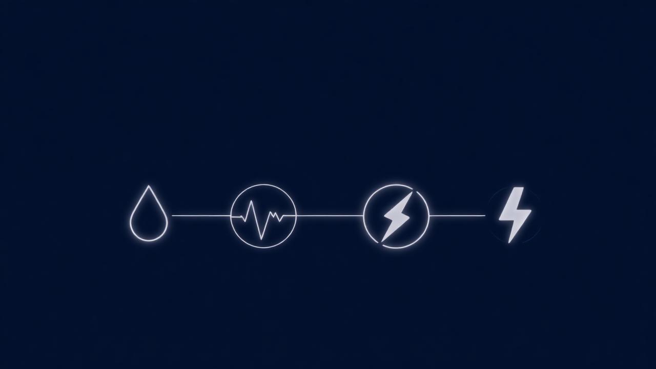Diagram of the four stages of V-Rex Male Enhancement: absorption, circulation, hormonal support and sustained energy